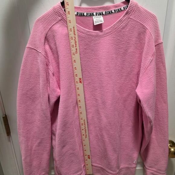 Victoria's Secret PINK Waffle Knit Thermal Sweatshirt M - Picture 4 of 5